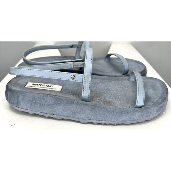 Matt & Nat Womens Maher Sandals Vegan Suede Leather Shoes Strappy Blue Size 6 - Picture 3 of 11